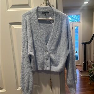Kendall & Kylie Soft Blue Cardigan Sweater